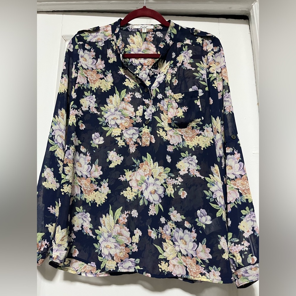 Papaya Floral Long Sleeve Shirt
